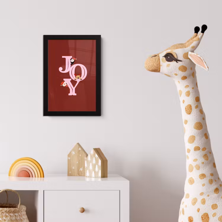 Poster met lijst - Joy - Kerst - Animatie - Rood - Roze — 5