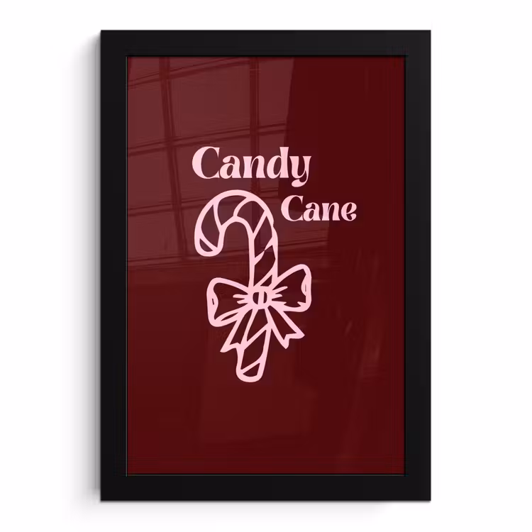Poster met lijst - Kerst - Snoep - Tekst - Roze — 1