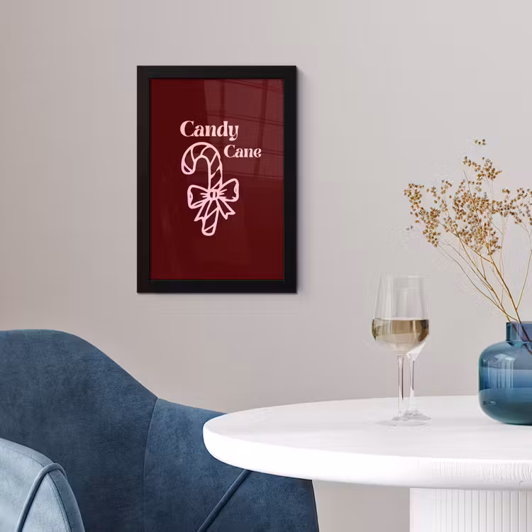 Poster met lijst - Kerst - Snoep - Tekst - Roze — 2