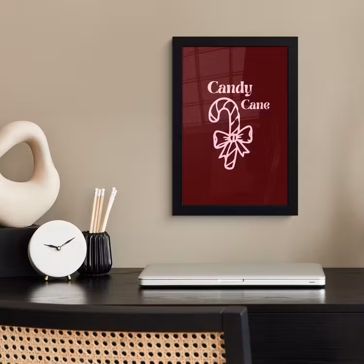 Poster met lijst - Kerst - Snoep - Tekst - Roze — 3