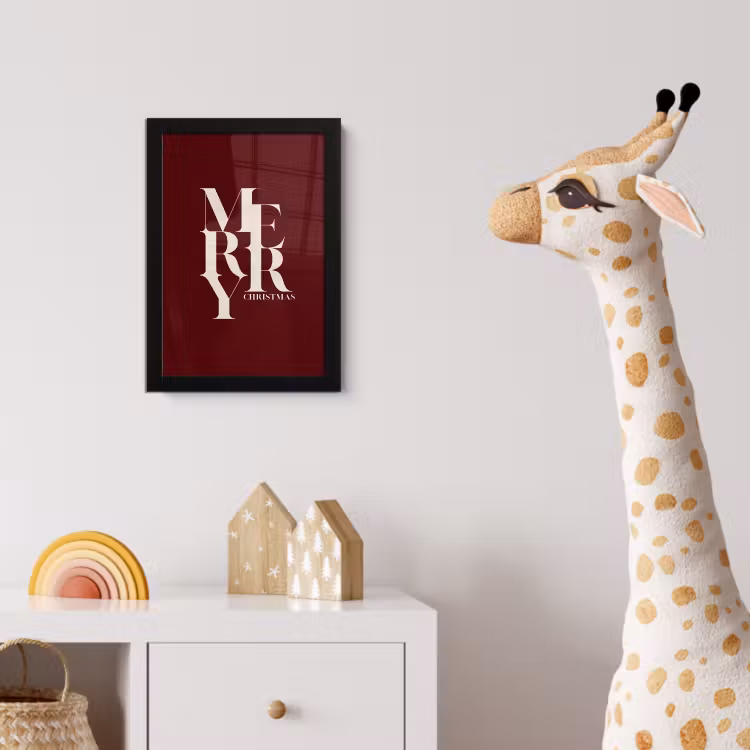 Poster met lijst - Merry - Tekst - Donker - Rood — 5