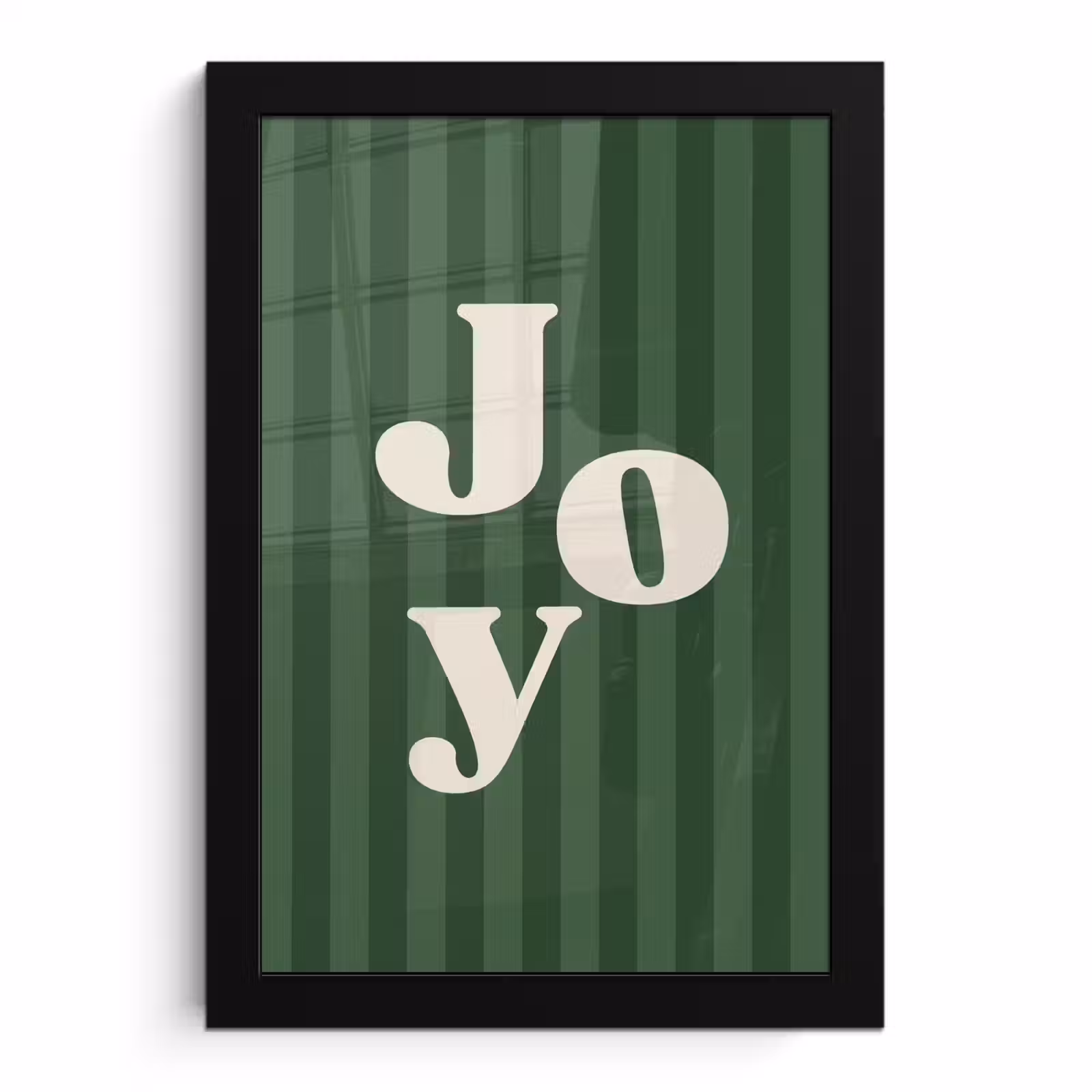 Poster met lijst - Joy - Kerst - Tekst - Groen — 1