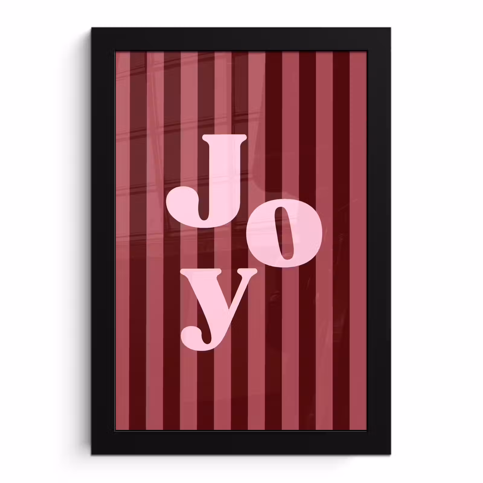 Poster met lijst - Joy - Kerst - Tekst - Roze — 1