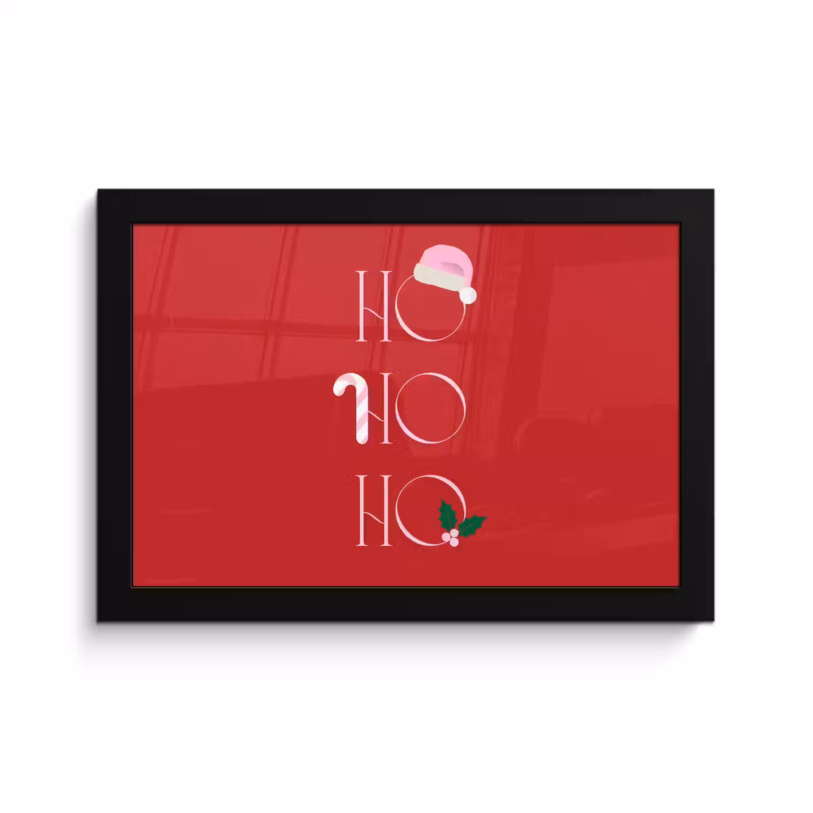 Poster met lijst - Kerst - Tekst - illustratie - Rood — 1