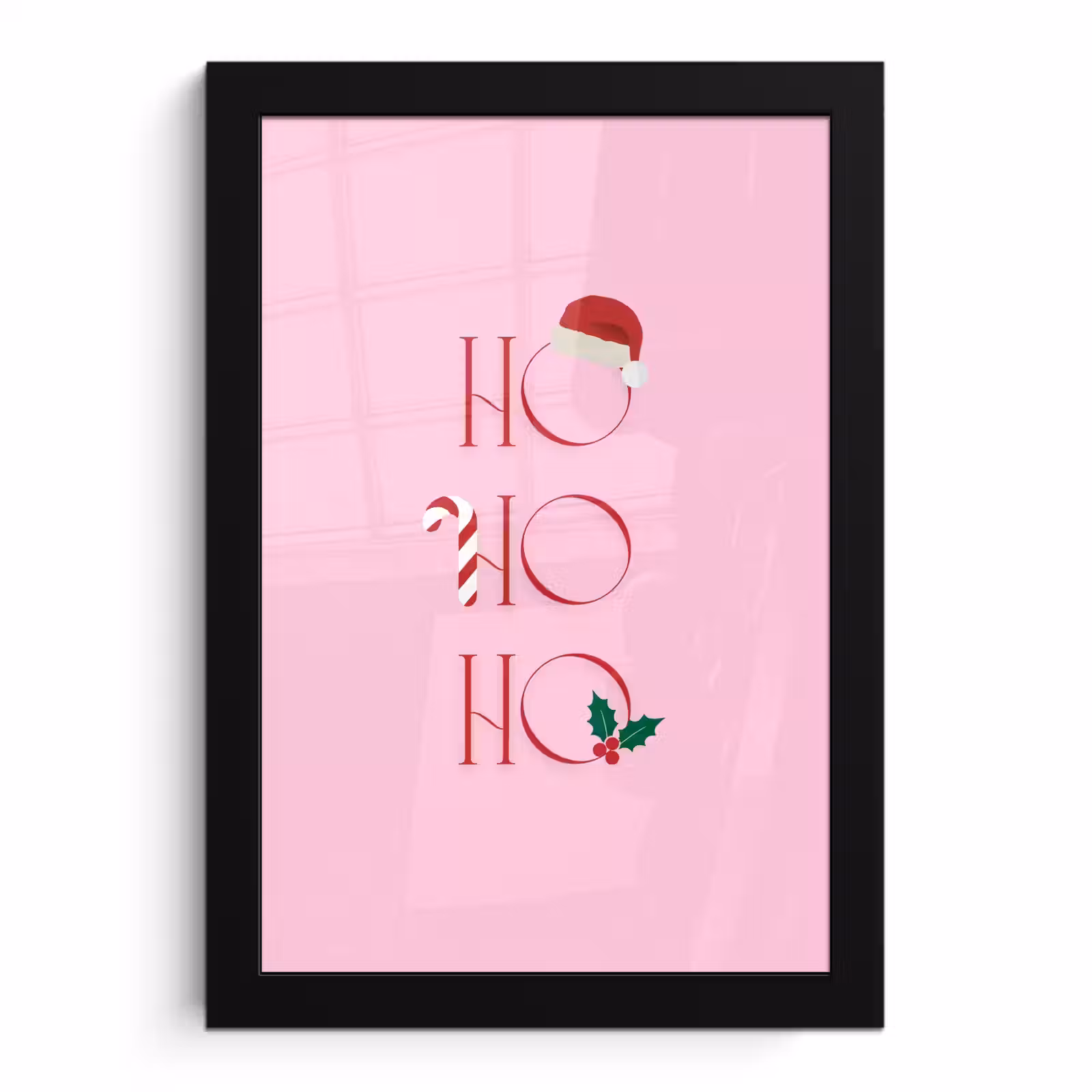Poster met lijst - Kerst - Tekst - Roze - Illustratie — 1