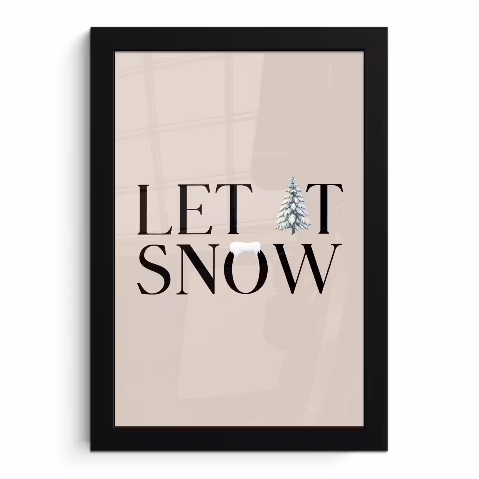 Poster met lijst - Tekst - Kerst - Sneeuw — 1