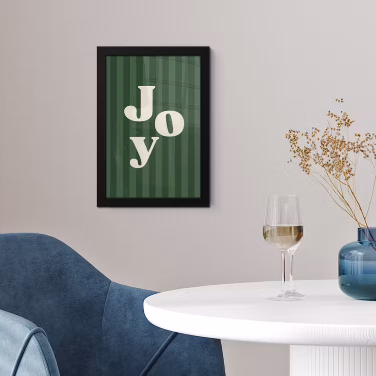 Poster met lijst - Joy - Kerst - Tekst - Groen — 2