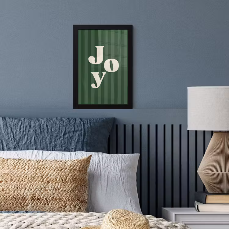 Poster met lijst - Joy - Kerst - Tekst - Groen — 4