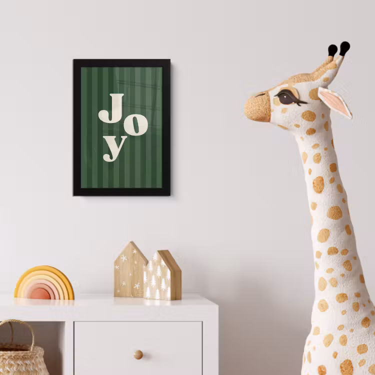Poster met lijst - Joy - Kerst - Tekst - Groen — 5