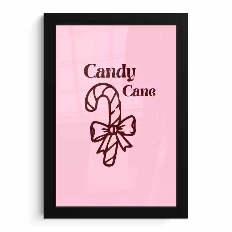 Poster met lijst - Kerst - Snoep - Tekst - Bruin - Roze — 1