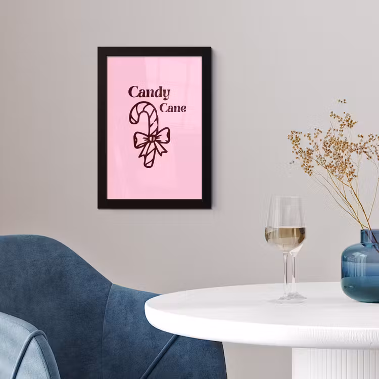 Poster met lijst - Kerst - Snoep - Tekst - Bruin - Roze — 2