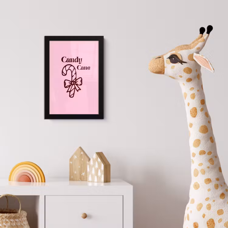 Poster met lijst - Kerst - Snoep - Tekst - Bruin - Roze — 5