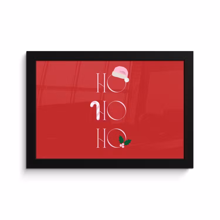 Poster met lijst - Kerst - Tekst - illustratie - Rood — 1