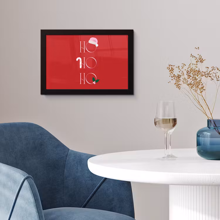 Poster met lijst - Kerst - Tekst - illustratie - Rood — 2