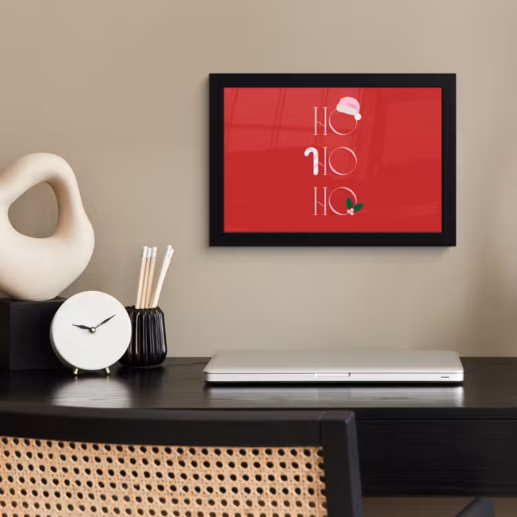 Poster met lijst - Kerst - Tekst - illustratie - Rood — 3