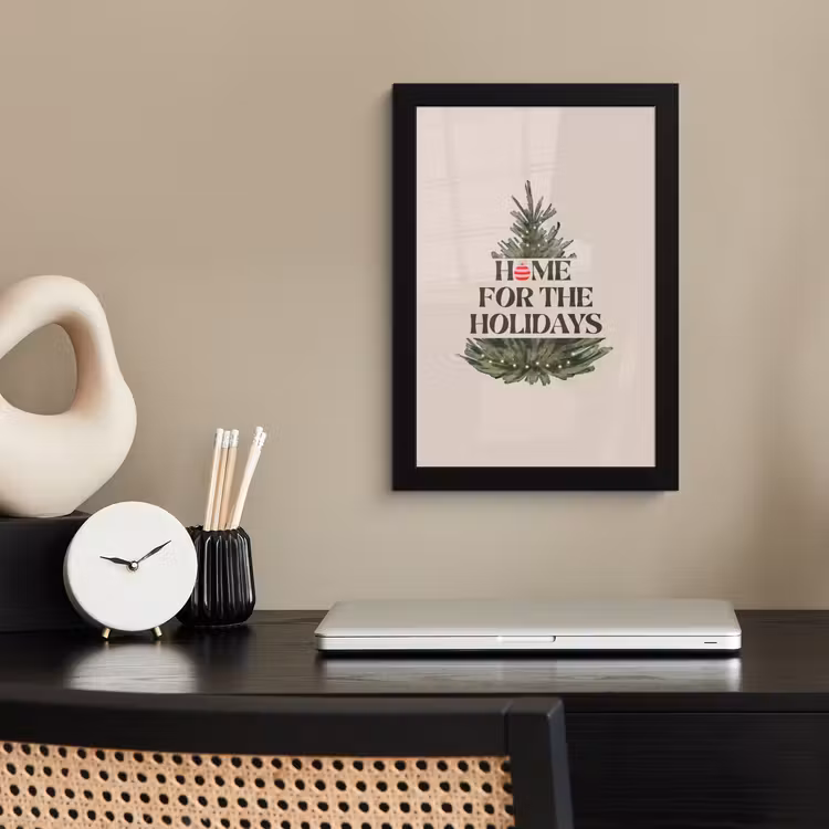 Poster met lijst - Kerst - Tekst - Kerstboom - Beige — 3