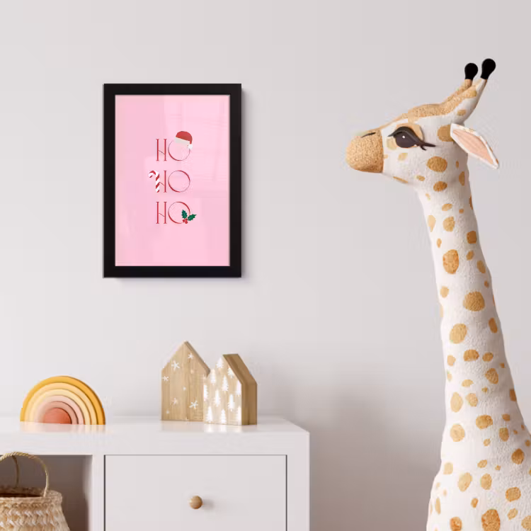 Poster met lijst - Kerst - Tekst - Roze - Illustratie — 5