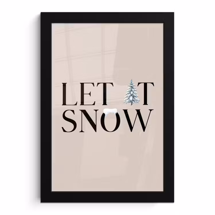 Poster met lijst - Tekst - Kerst - Sneeuw — 1