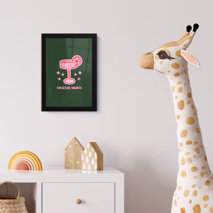 Poster met lijst - Cocktail - Kerst - Roze - Groen — 5
