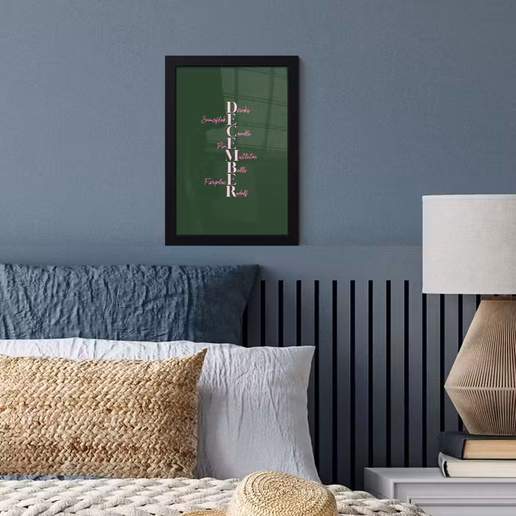 Poster met lijst - December - Tekst - Kerst - Groen — 4