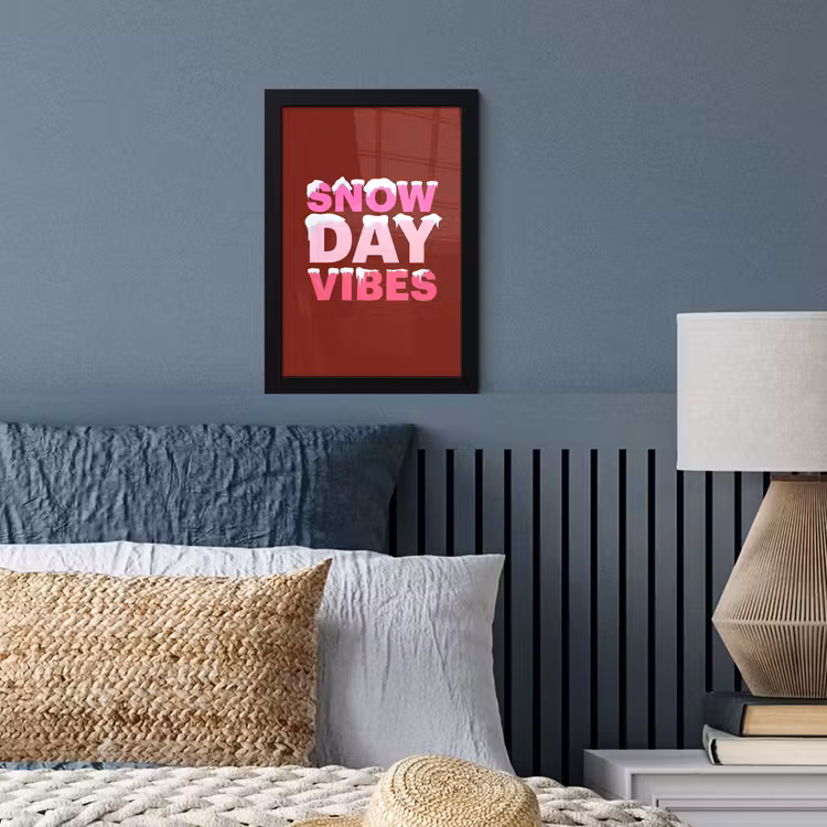 Poster met lijst - Kerst - Tekst - Sneeuw - Rood - Roze — 4