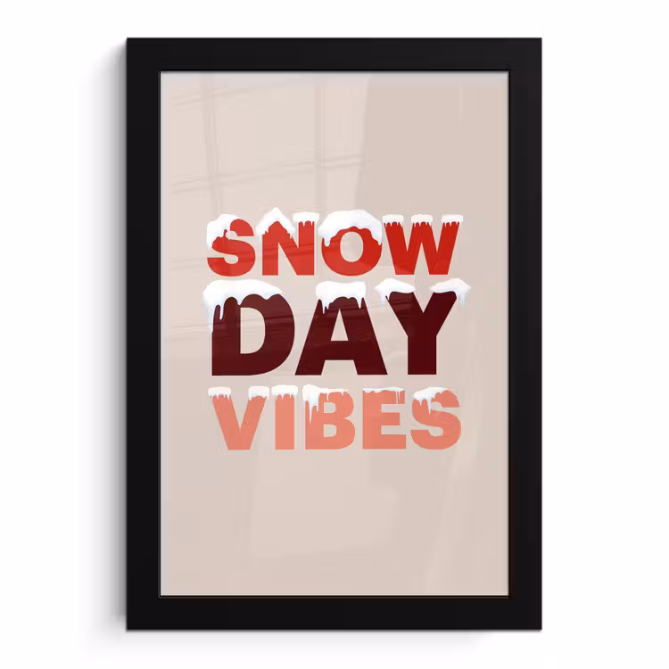 Poster met lijst - Sneeuw - Kerst - Tekst - Rood — 1