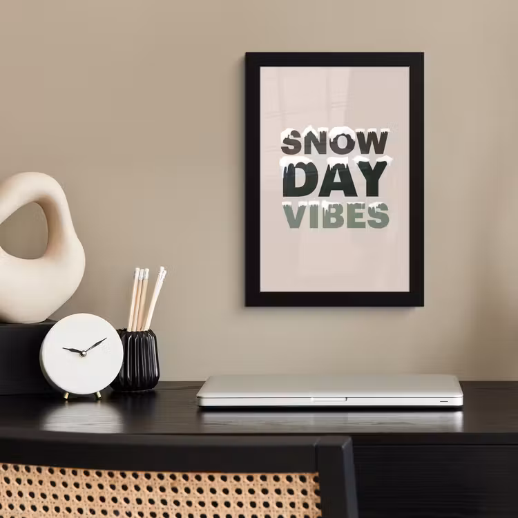 Poster met lijst - Sneeuw - Tekst - Kerst - Beige — 3