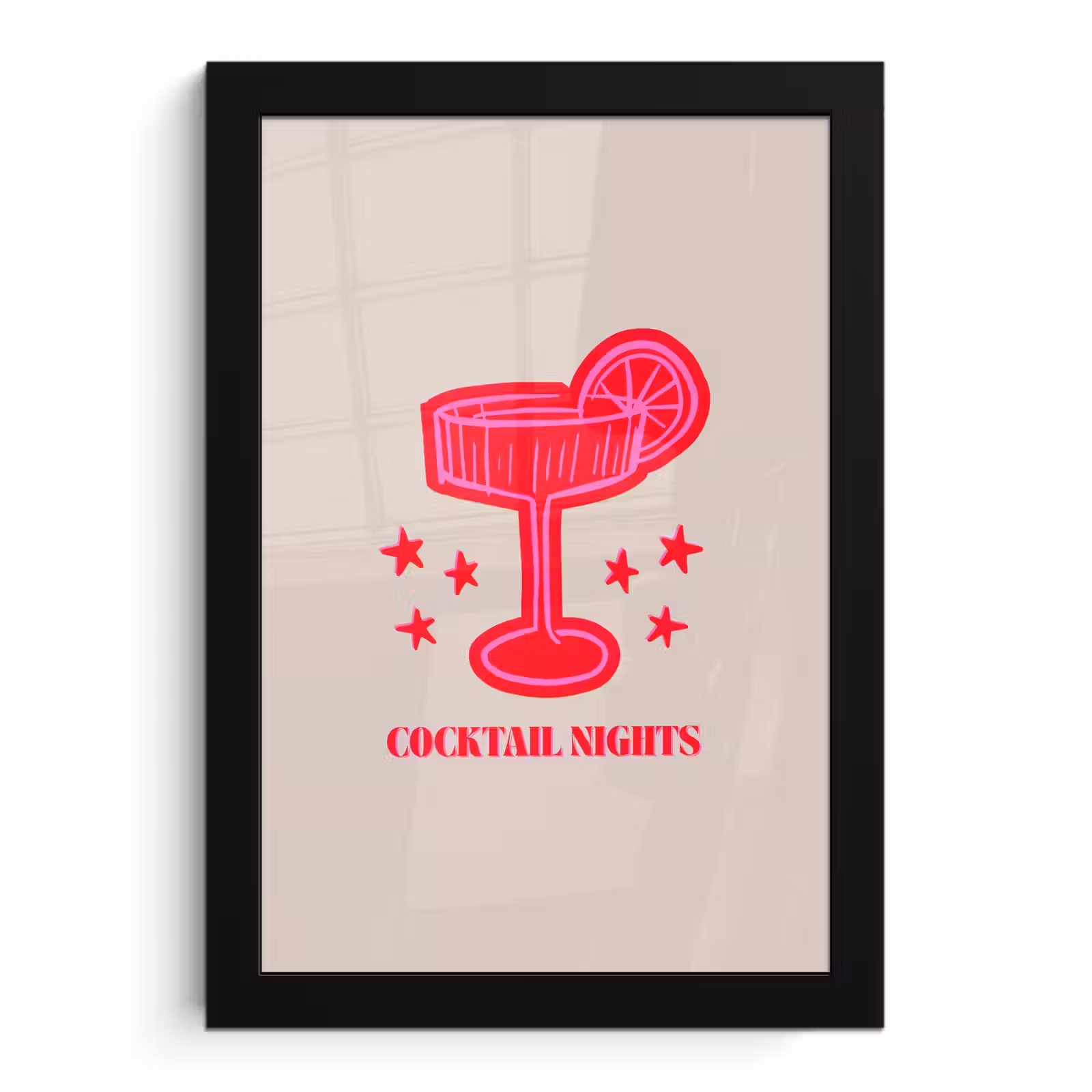 Poster met lijst - Cocktail - Kerst - Beige - Roze — 1