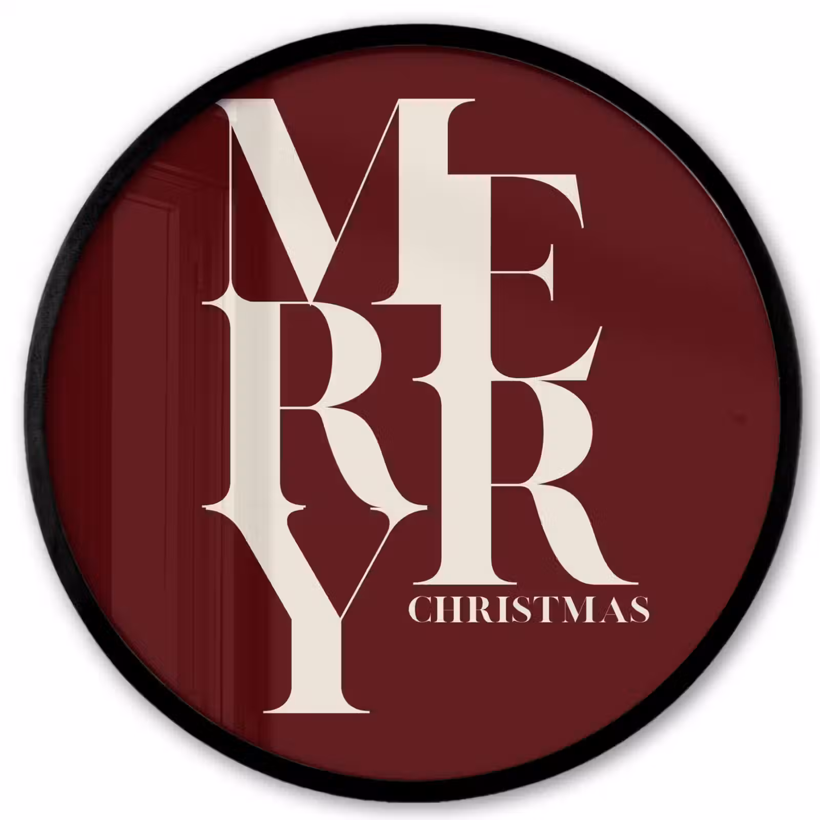 Ronde fotolijst - Merry - Tekst - Donker - Rood — 1