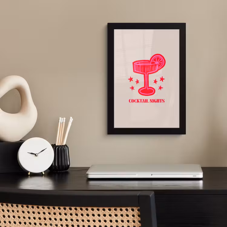Poster met lijst - Cocktail - Kerst - Beige - Roze — 3