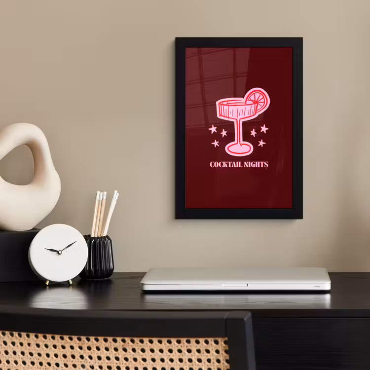 Poster met lijst - Cocktail - Kerst - Burgundy - Roze — 3