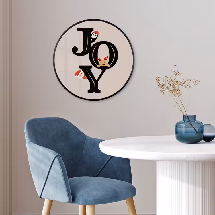Ronde fotolijst - Joy - Animatie - Zwart - Kerst — 4