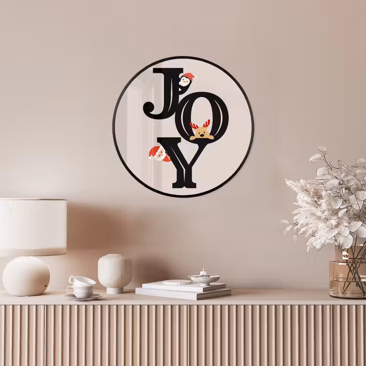 Ronde fotolijst - Joy - Animatie - Zwart - Kerst — 5