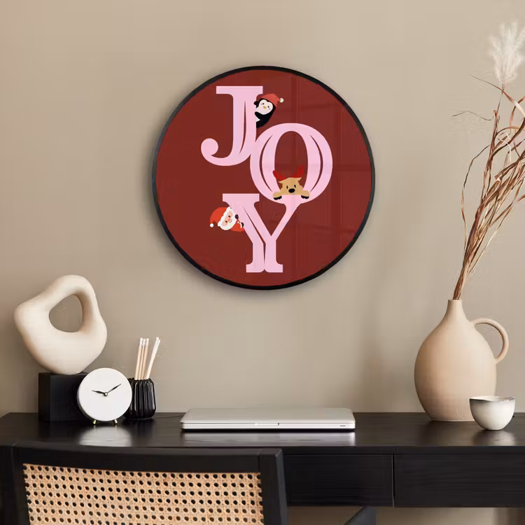 Ronde fotolijst - Joy - Kerst - Animatie - Rood - Roze — 3