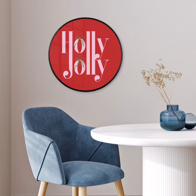 Ronde fotolijst - Kerst - Roze - Rood - Tekst — 4