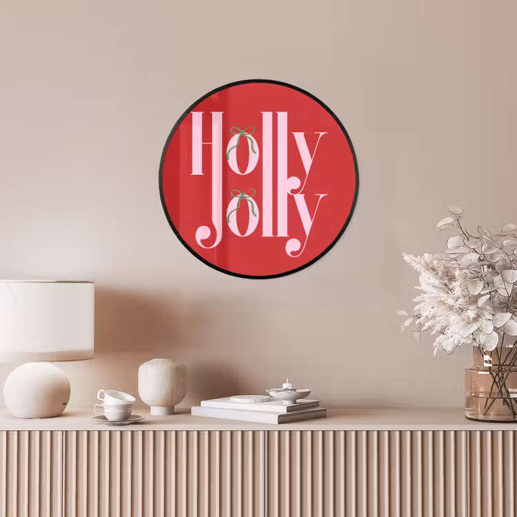 Ronde fotolijst - Kerst - Roze - Rood - Tekst — 5