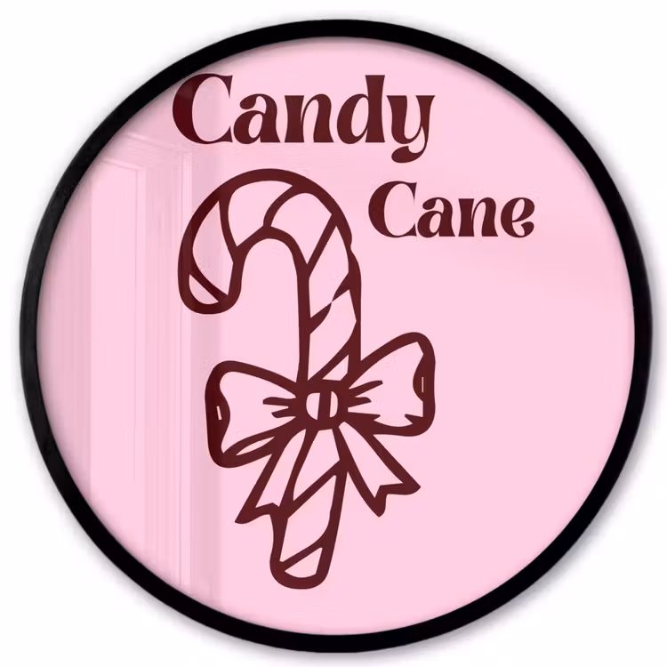Ronde fotolijst - Kerst - Snoep - Tekst - Bruin - Roze — 1