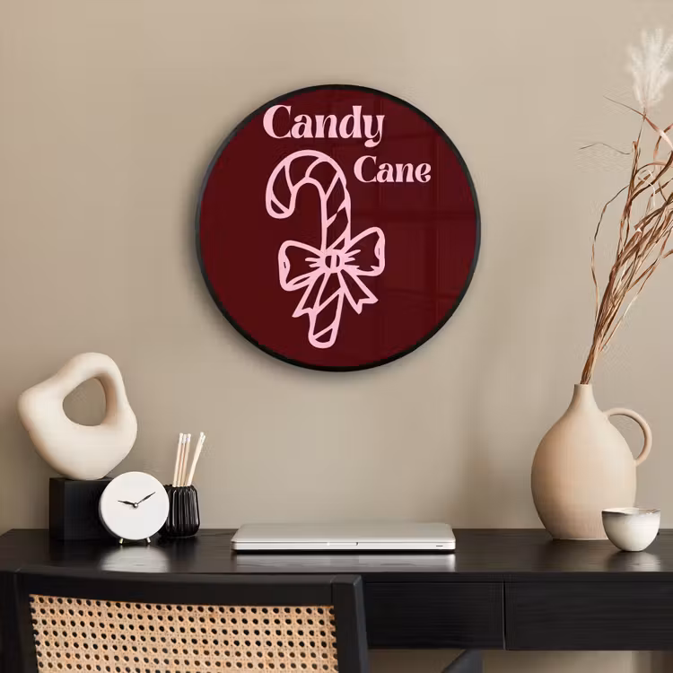 Ronde fotolijst - Kerst - Snoep - Tekst - Roze — 3