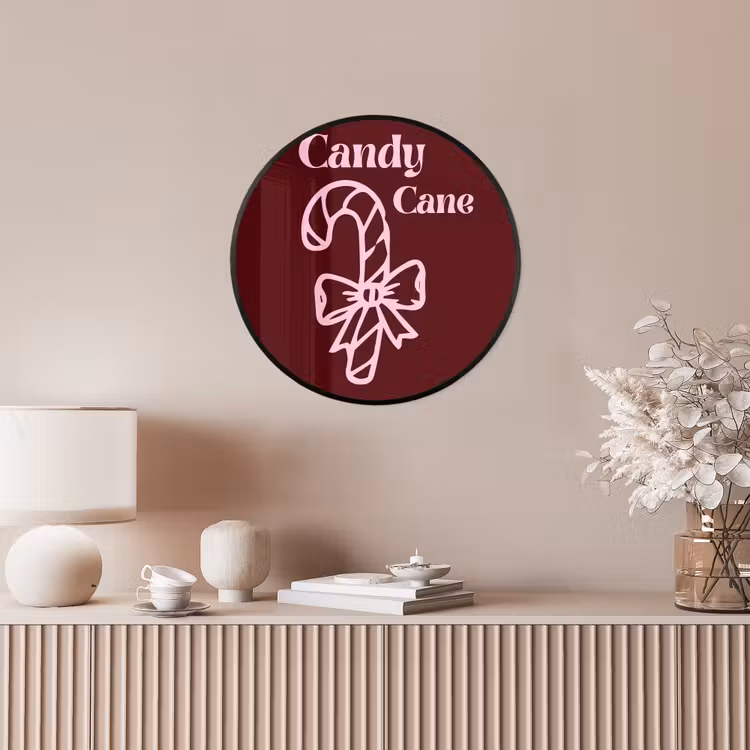 Ronde fotolijst - Kerst - Snoep - Tekst - Roze — 5