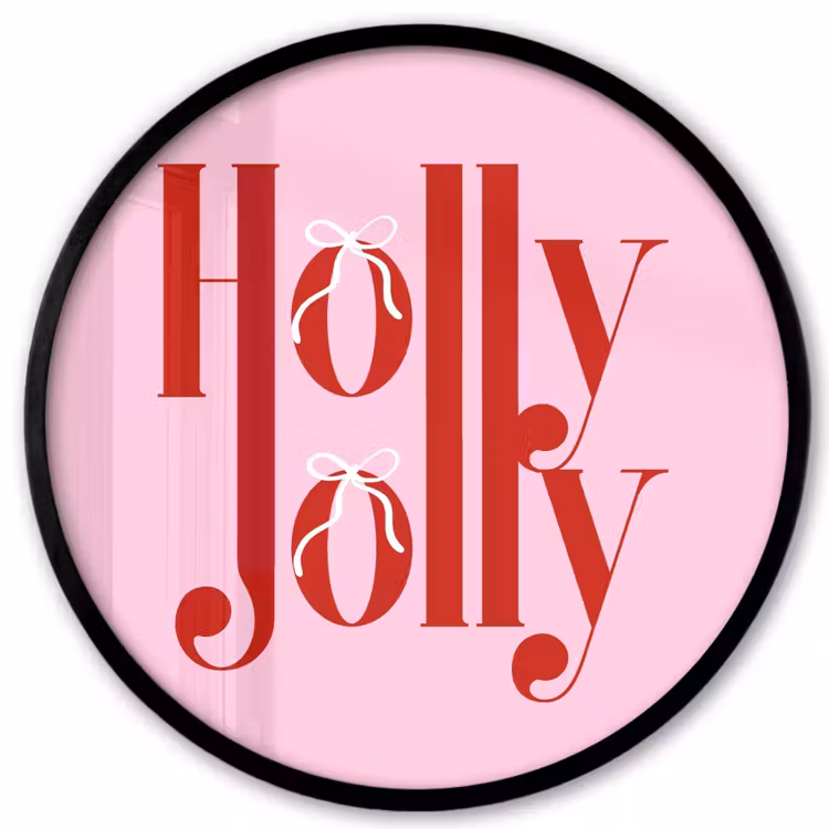 Ronde fotolijst - Kerst - Tekst - Rood - Roze — 1
