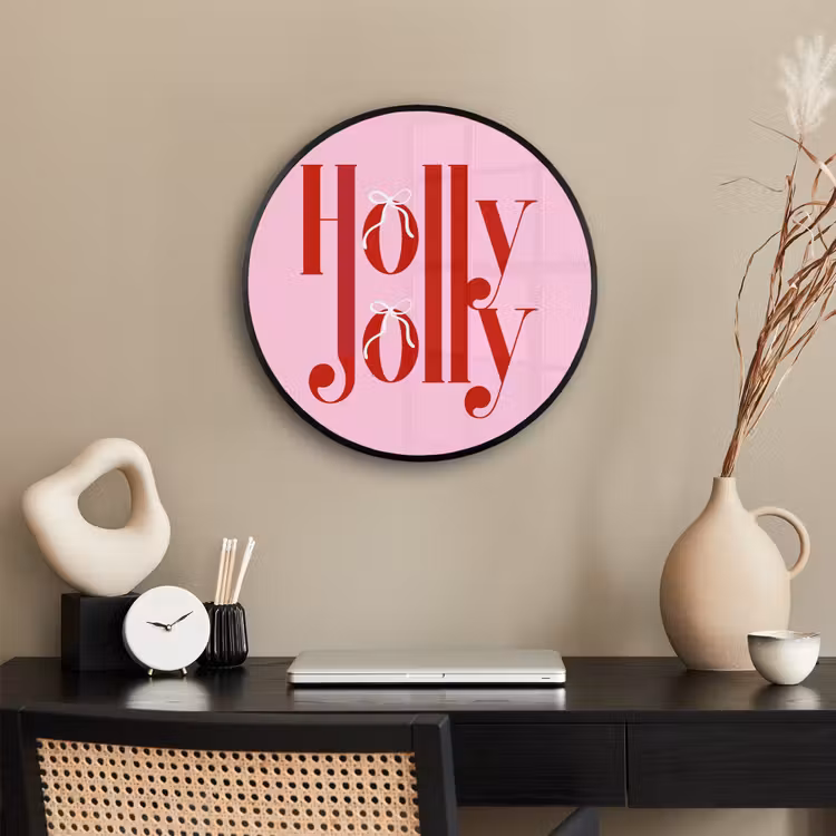 Ronde fotolijst - Kerst - Tekst - Rood - Roze — 3