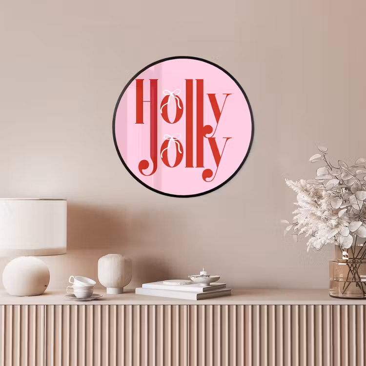 Ronde fotolijst - Kerst - Tekst - Rood - Roze — 5