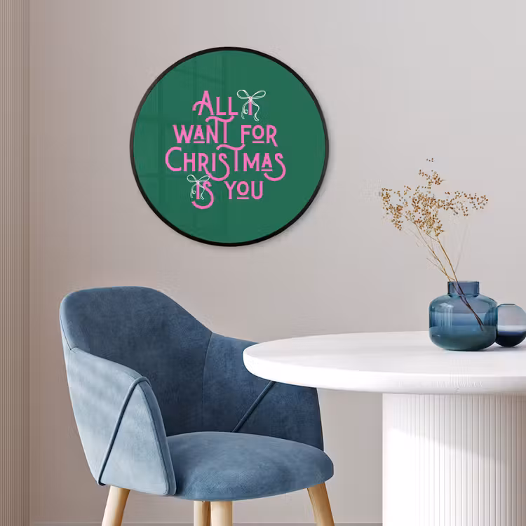 Ronde fotolijst - Kerst - Tekst - Roze - Groen — 4