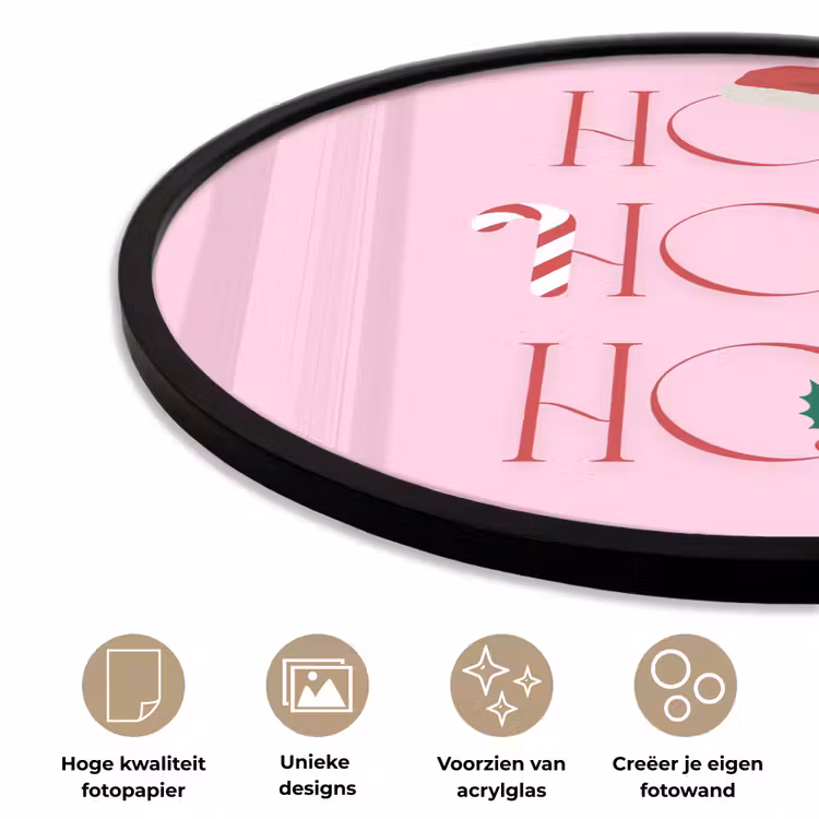 Ronde fotolijst - Kerst - Tekst - Roze - Illustratie — 2