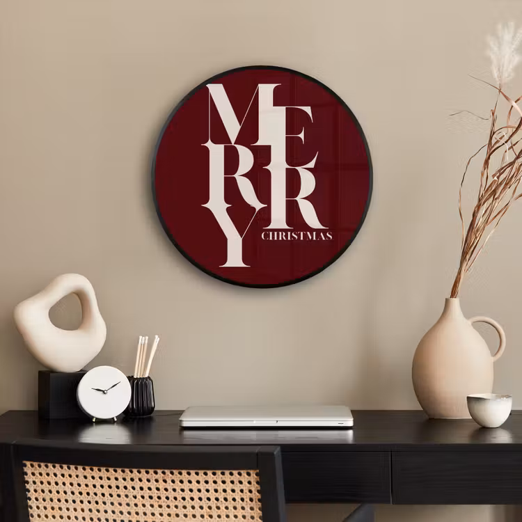 Ronde fotolijst - Merry - Tekst - Donker - Rood — 3