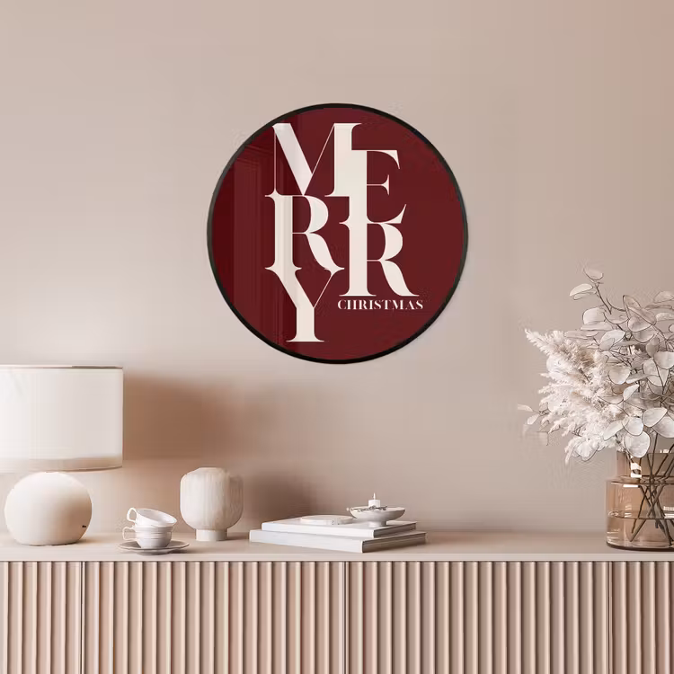 Ronde fotolijst - Merry - Tekst - Donker - Rood — 5