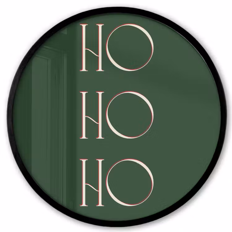 Ronde fotolijst - Tekst - Kerst - Modern - Groen — 1