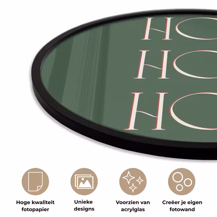 Ronde fotolijst - Tekst - Kerst - Modern - Groen — 2
