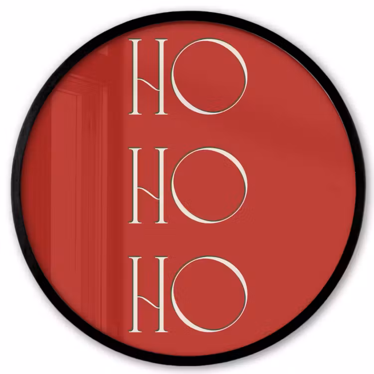 Ronde fotolijst - Tekst - Kerst - Modern - Rood — 1