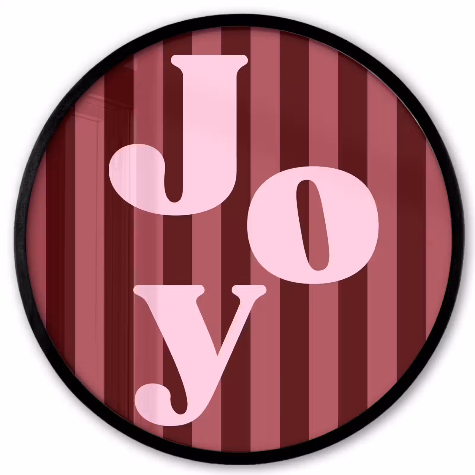 Ronde fotolijst - Joy - Kerst - Tekst - Roze — 1